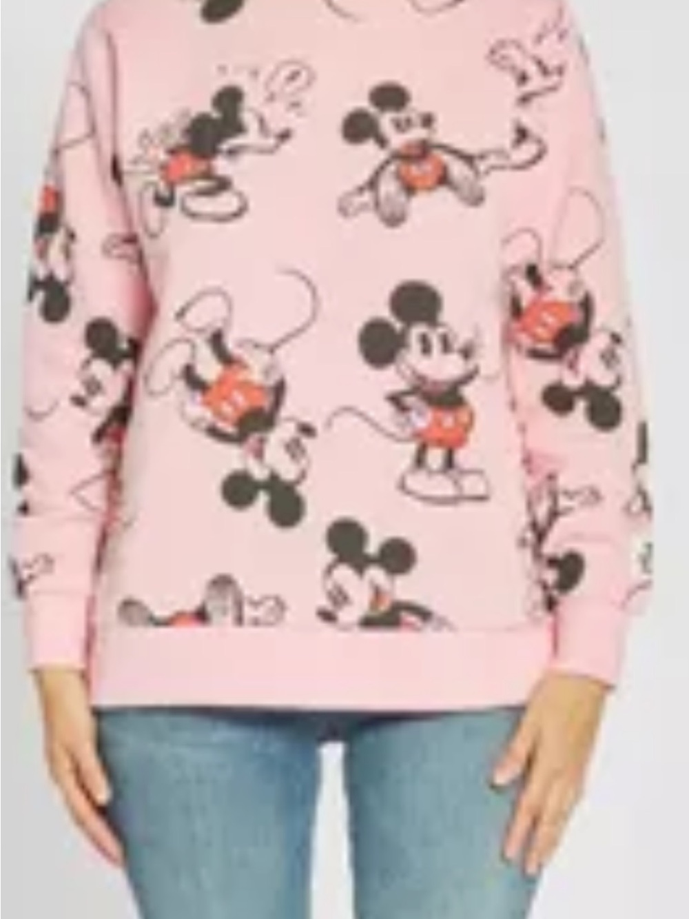 Disney 100 anniversary Pink Mickey Mouse Print Crewneck SWEATSHIRT top